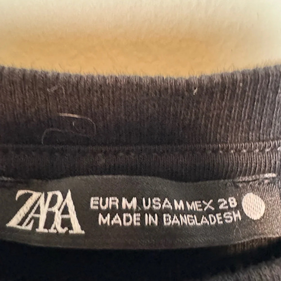 Zara Women’s‎ Crop Top Ruffle Sleeves Stretchy Women's Size Medium Black - Picture 5 of 5